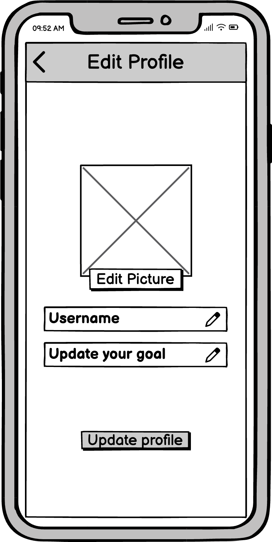 Wireframe Edit Profile